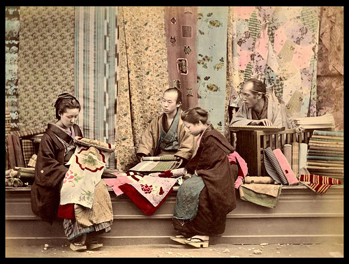 THE SILK STORE -- Two Japanese Girls Start from Scratch, Dreaming of a New Kimono in Old Japan